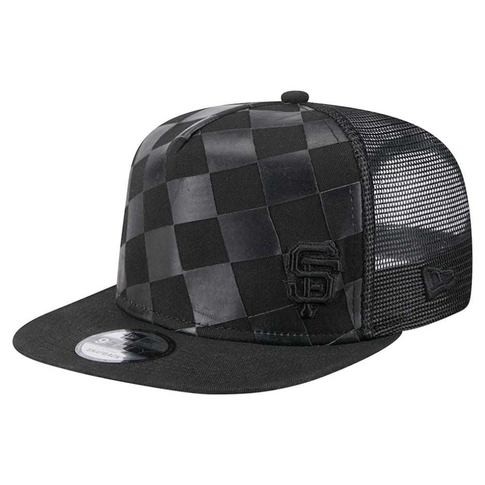 San Francisco Giants Score Check 9FIFTY A-Frame Trucker Snapback Hat - Black | New Era