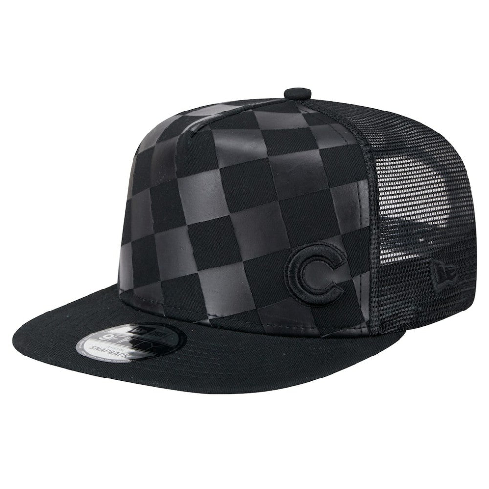 Chicago Cubs Score Check 9FIFTY A-Frame Trucker Snapback Hat - Black | New Era