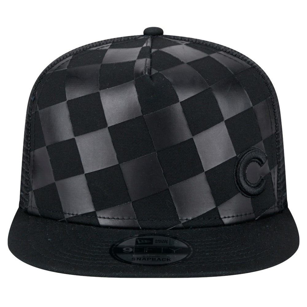 Chicago Cubs Score Check 9FIFTY A-Frame Trucker Snapback Hat - Black | New Era