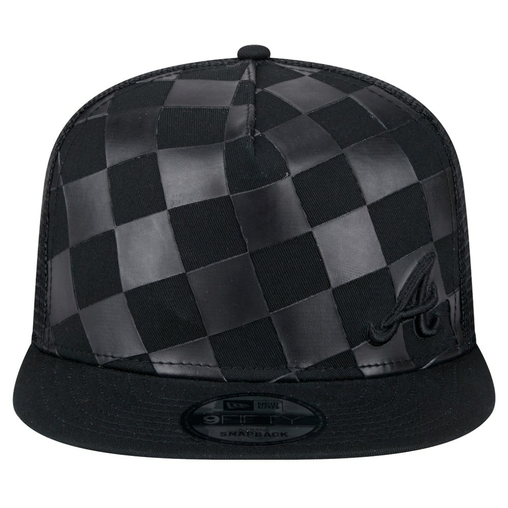 Atlanta Braves Score Check A-Frame Trucker 9FIFTY Snapback Hat - Black | New Era