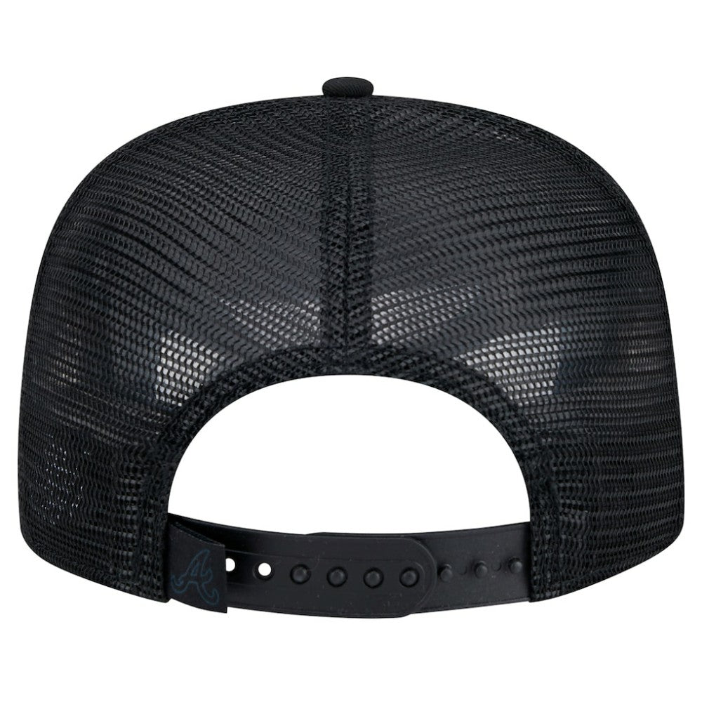 Atlanta Braves Score Check A-Frame Trucker 9FIFTY Snapback Hat - Black | New Era