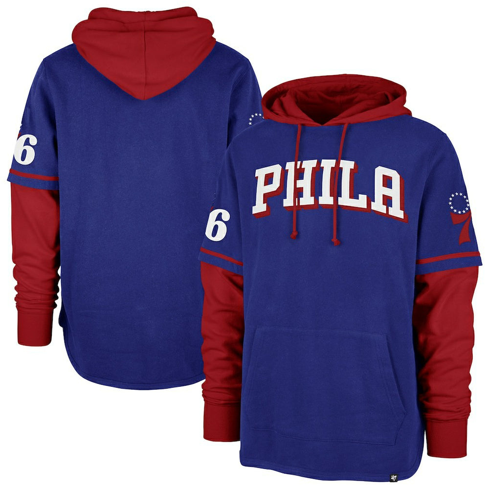 Philadelphia 76ers '47 Trifecta Shortstop Pullover Hoodie - Royal | 47 brand cheap