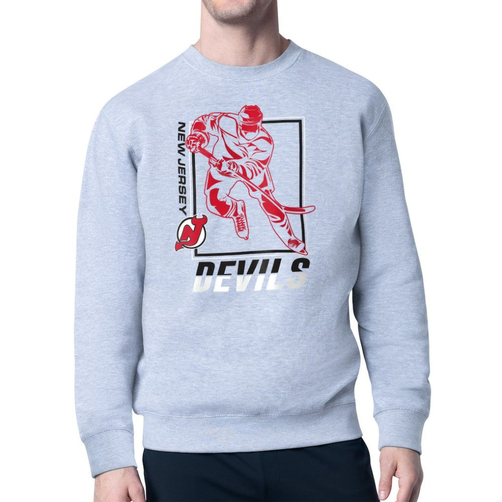 New Jersey Devils Starter Player Grid Fleece Pullover Sweatshirt