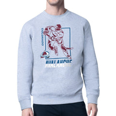 Colorado Avalanche Starter Player Grid Fleece Pullover Sweatshirt