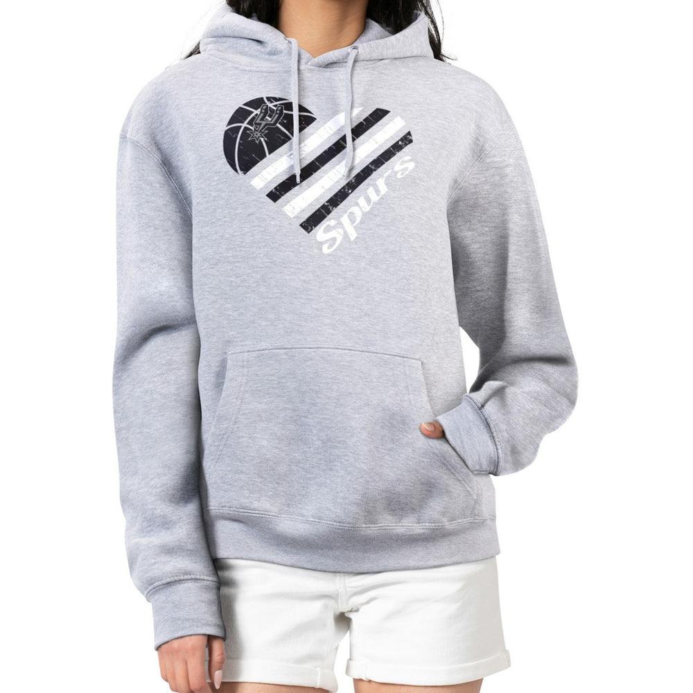 San Antonio Spurs G-III 4Her by Carl Banks Women's Heart Pullover Hoodie - Heather Gray sale
