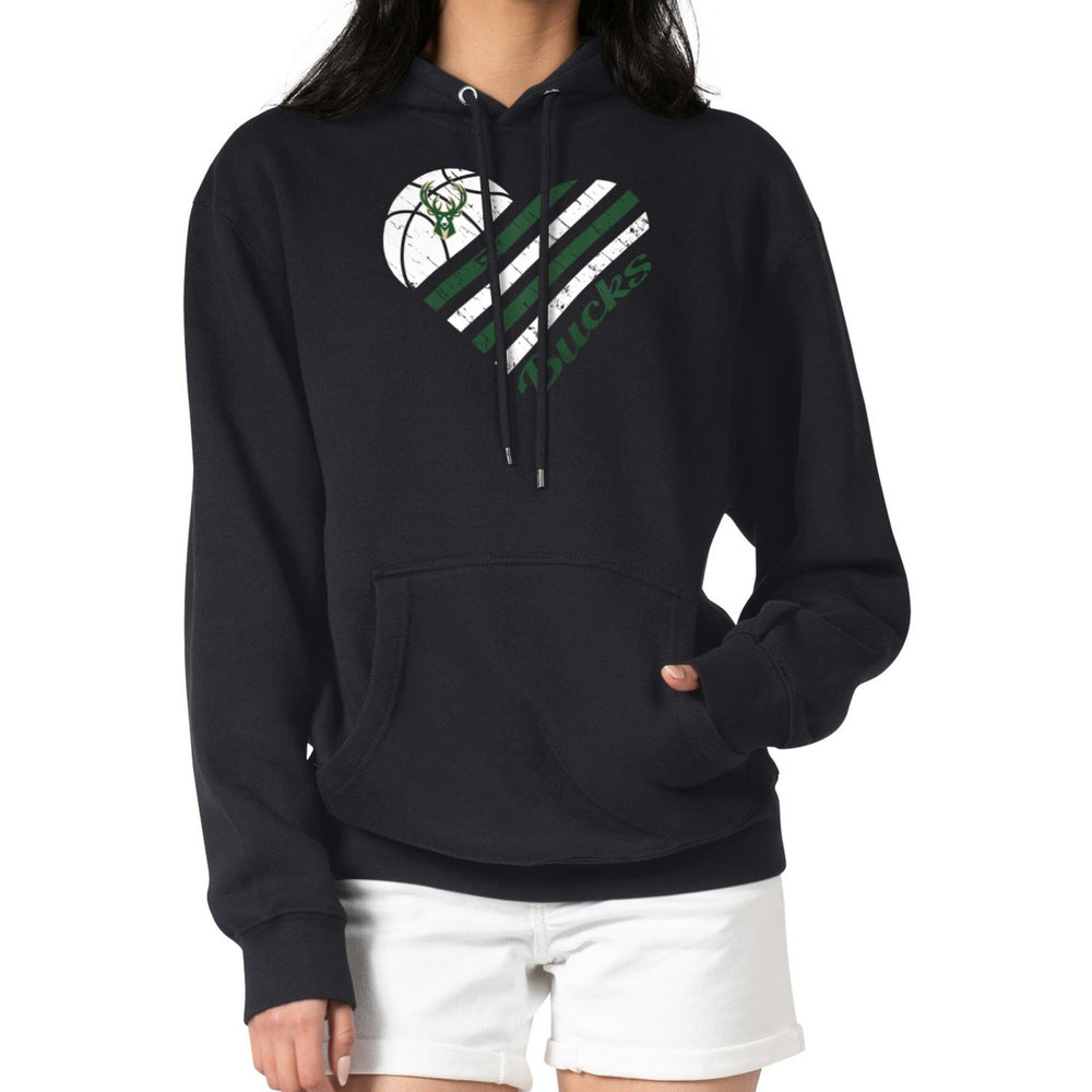Milwaukee Bucks G-III 4Her by Carl Banks Women's Heart Pullover Hoodie - Black cheap