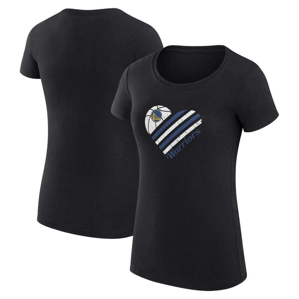 Golden State Warriors G-III 4Her by Carl Banks Women's Super-Slim Fit Lightweight Heart T-Shirt sale - Black outlet