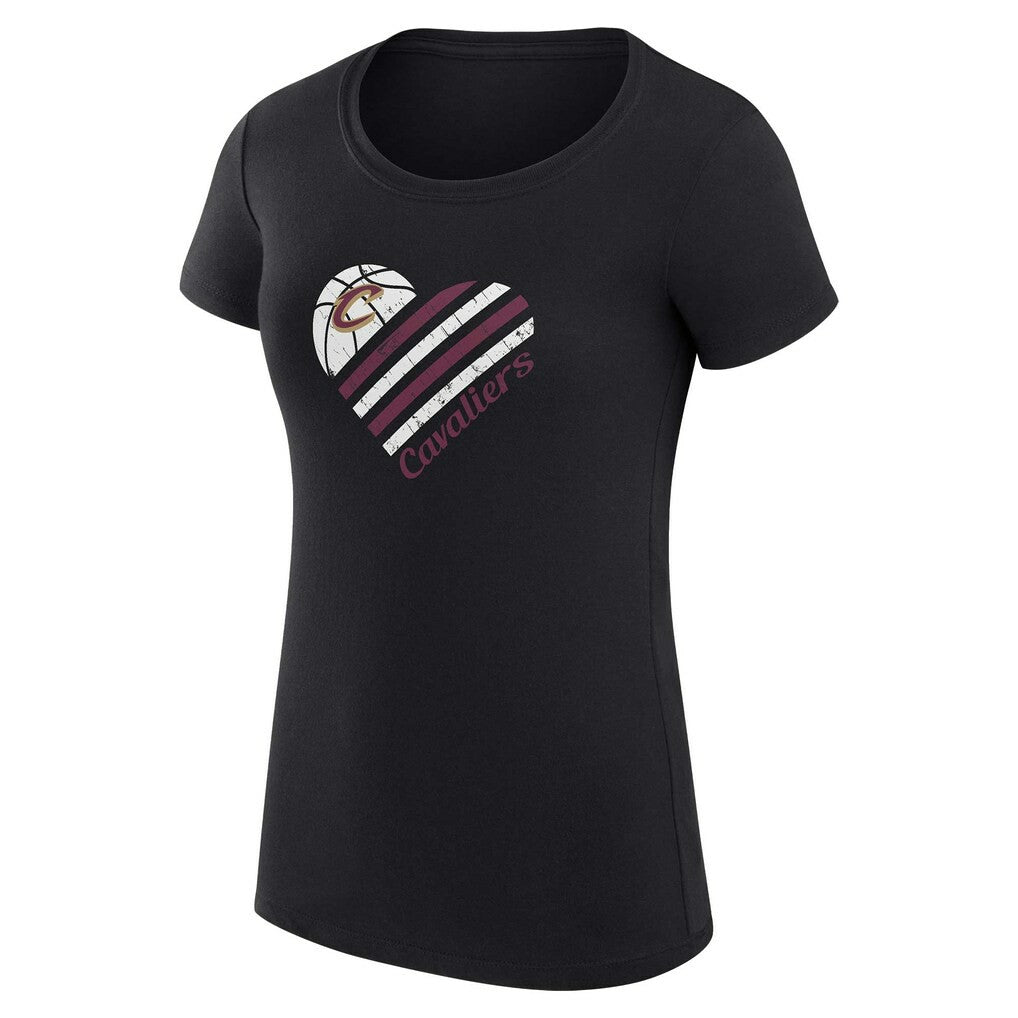 Cleveland Cavaliers G-III 4Her by Carl Banks Women's Super-Slim Fit Lightweight Heart T-Shirt sale - Black cheap