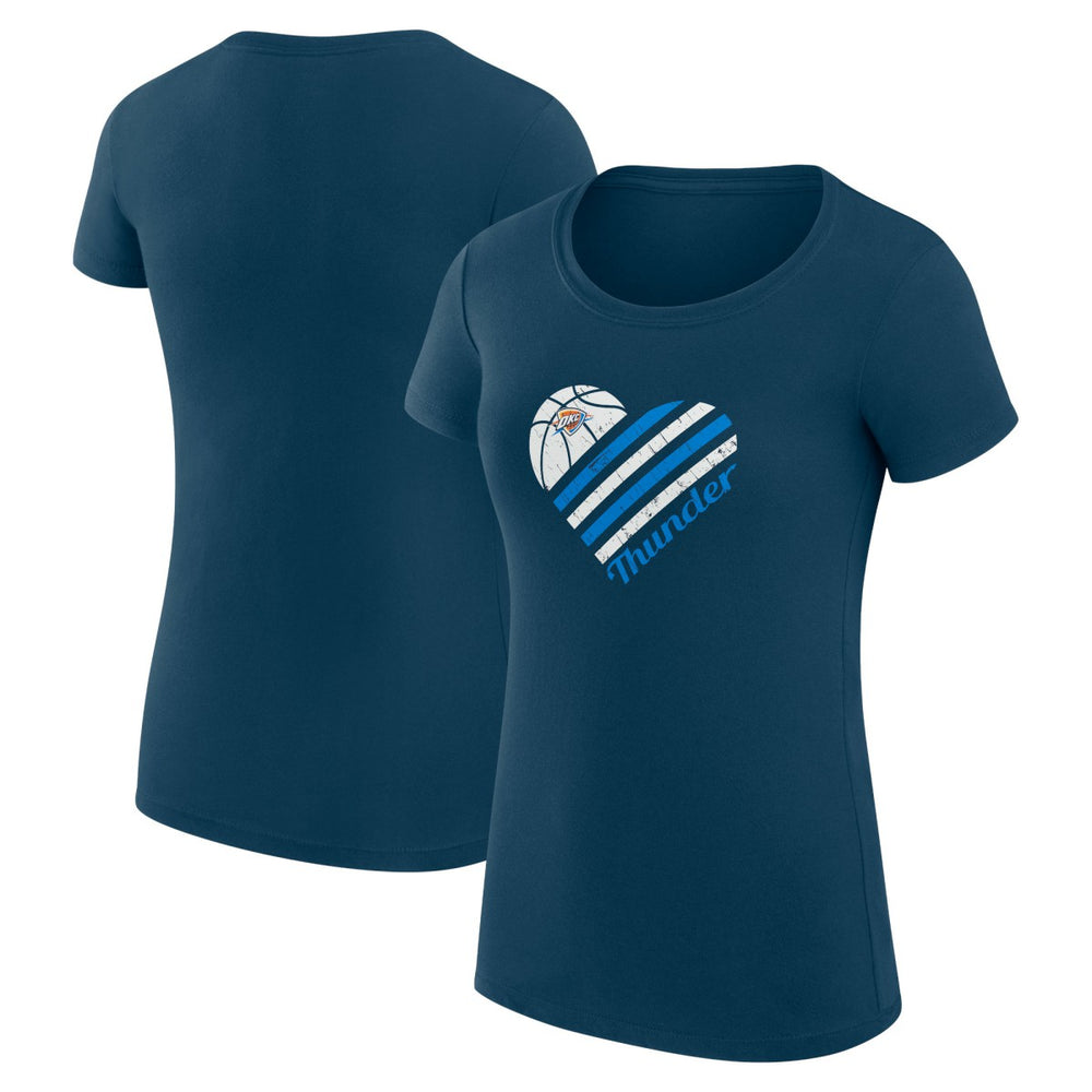 Oklahoma City Thunder G-III 4Her by Carl Banks Women's Super-Slim Fit Lightweight Heart T-Shirt - Navy discount
