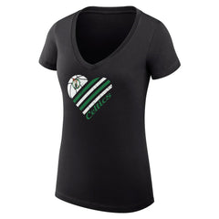 Boston Celtics G-III 4Her by Carl Banks Women's Super-Slim Fit Lightweight Heart V-Neck T-Shirt - Black discount