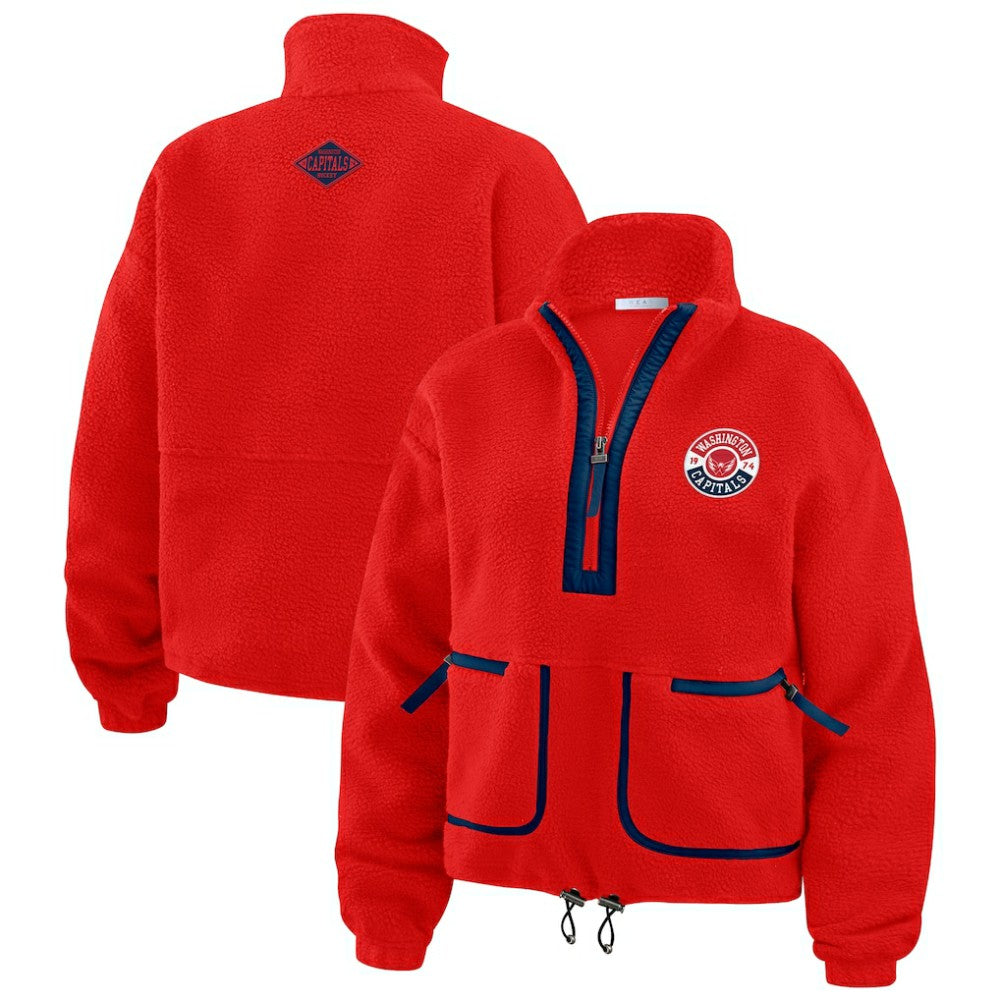Washington Capitals WEAR by Erin Andrews Women's Polar Fleece Half-Zip Jacket