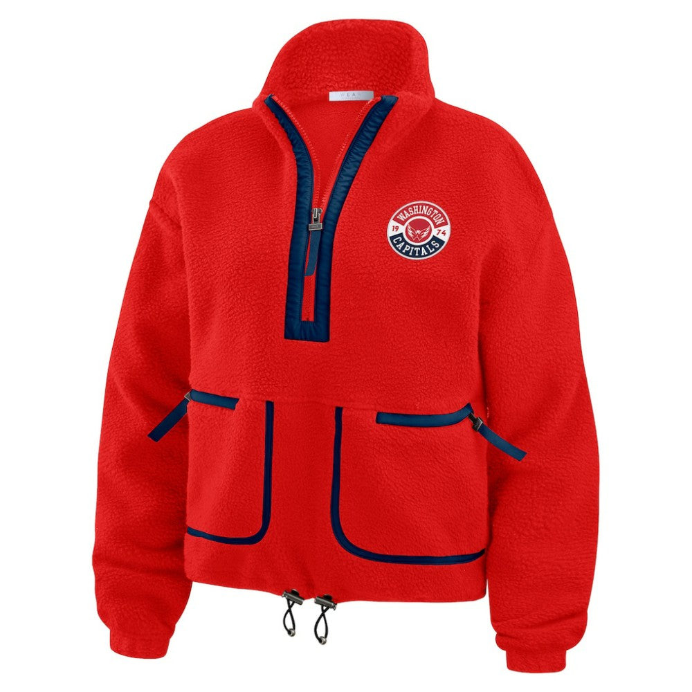 Washington Capitals WEAR by Erin Andrews Women's Polar Fleece Half-Zip Jacket