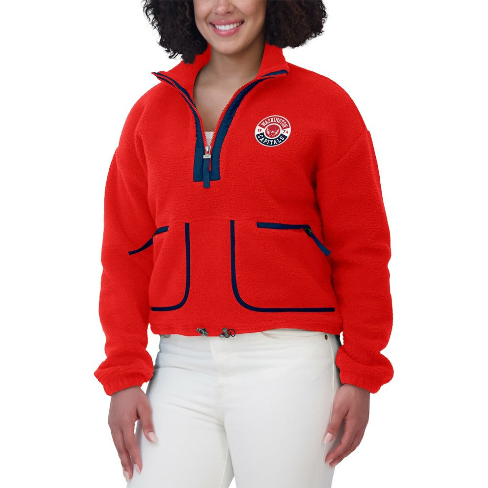 Washington Capitals WEAR by Erin Andrews Women's Polar Fleece Half-Zip Jacket