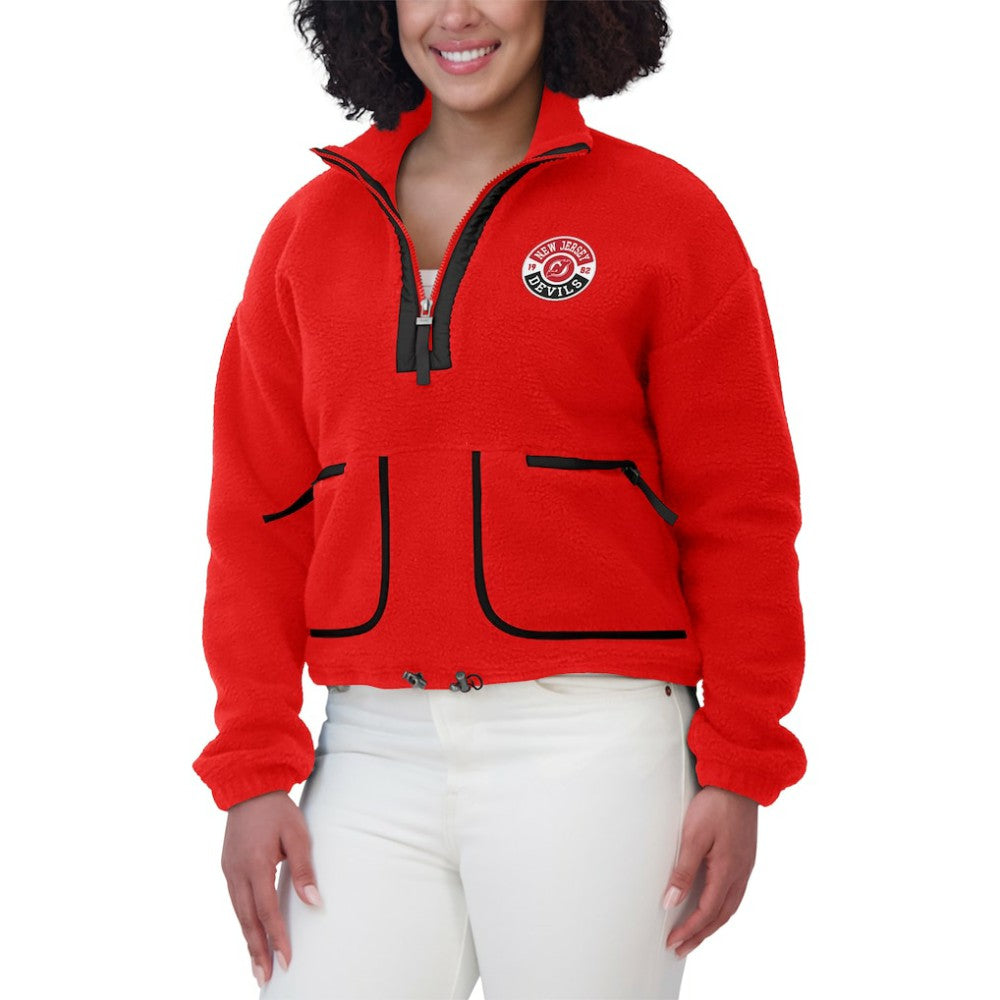 New Jersey Devils WEAR by Erin Andrews Women's Polar Fleece Half-Zip Jacket