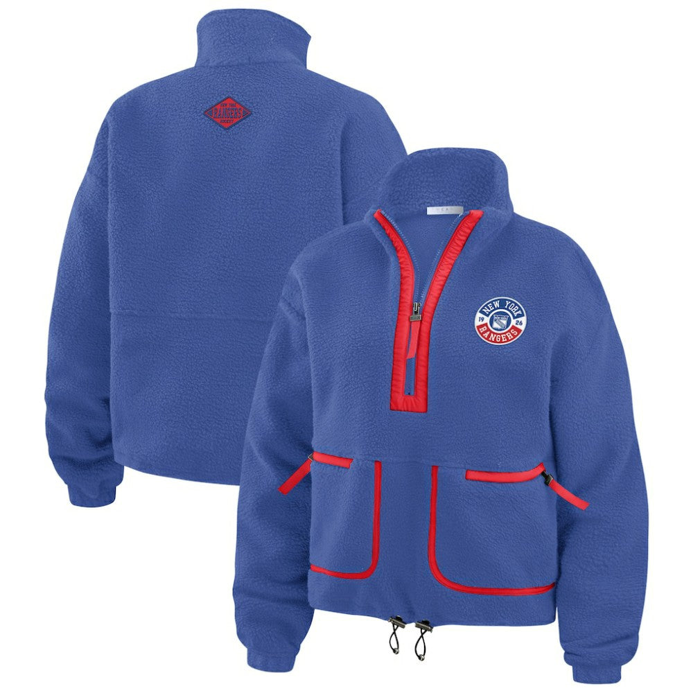 New York Rangers WEAR by Erin Andrews Women's Polar Fleece Half-Zip Jacket