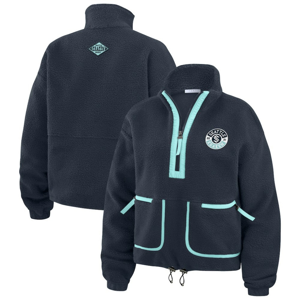Seattle Kraken WEAR by Erin Andrews Women's Polar Fleece Half-Zip Jacket