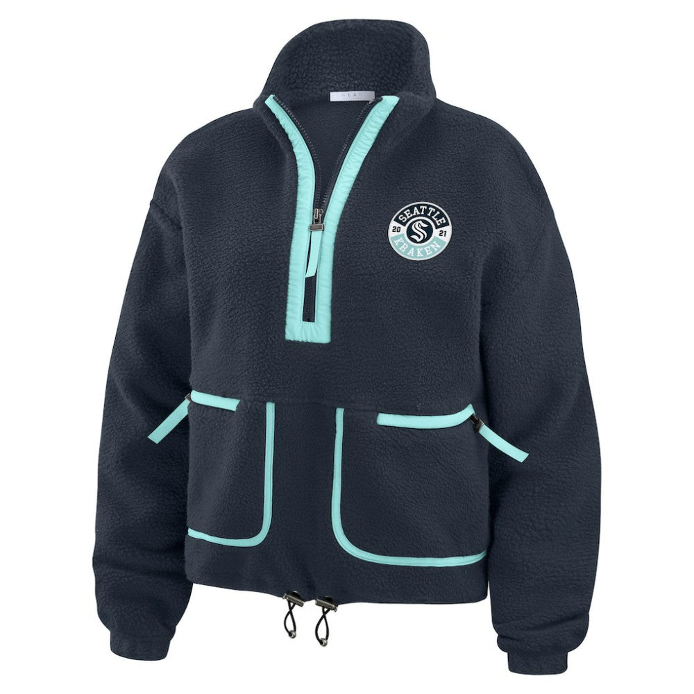 Seattle Kraken WEAR by Erin Andrews Women's Polar Fleece Half-Zip Jacket