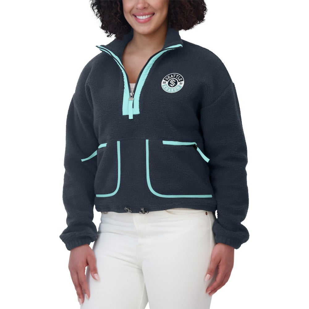 Seattle Kraken WEAR by Erin Andrews Women's Polar Fleece Half-Zip Jacket