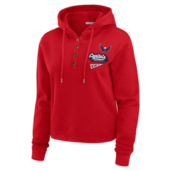Washington Capitals WEAR by Erin Andrews Women's Waffle-Knit Pullover Hoodie