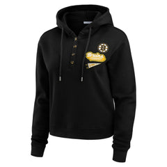 Boston Bruins WEAR by Erin Andrews Women's Waffle-Knit Pullover Hoodie