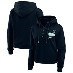 Seattle Kraken WEAR by Erin Andrews Women's Waffle-Knit Pullover Hoodie