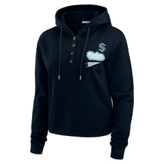 Seattle Kraken WEAR by Erin Andrews Women's Waffle-Knit Pullover Hoodie