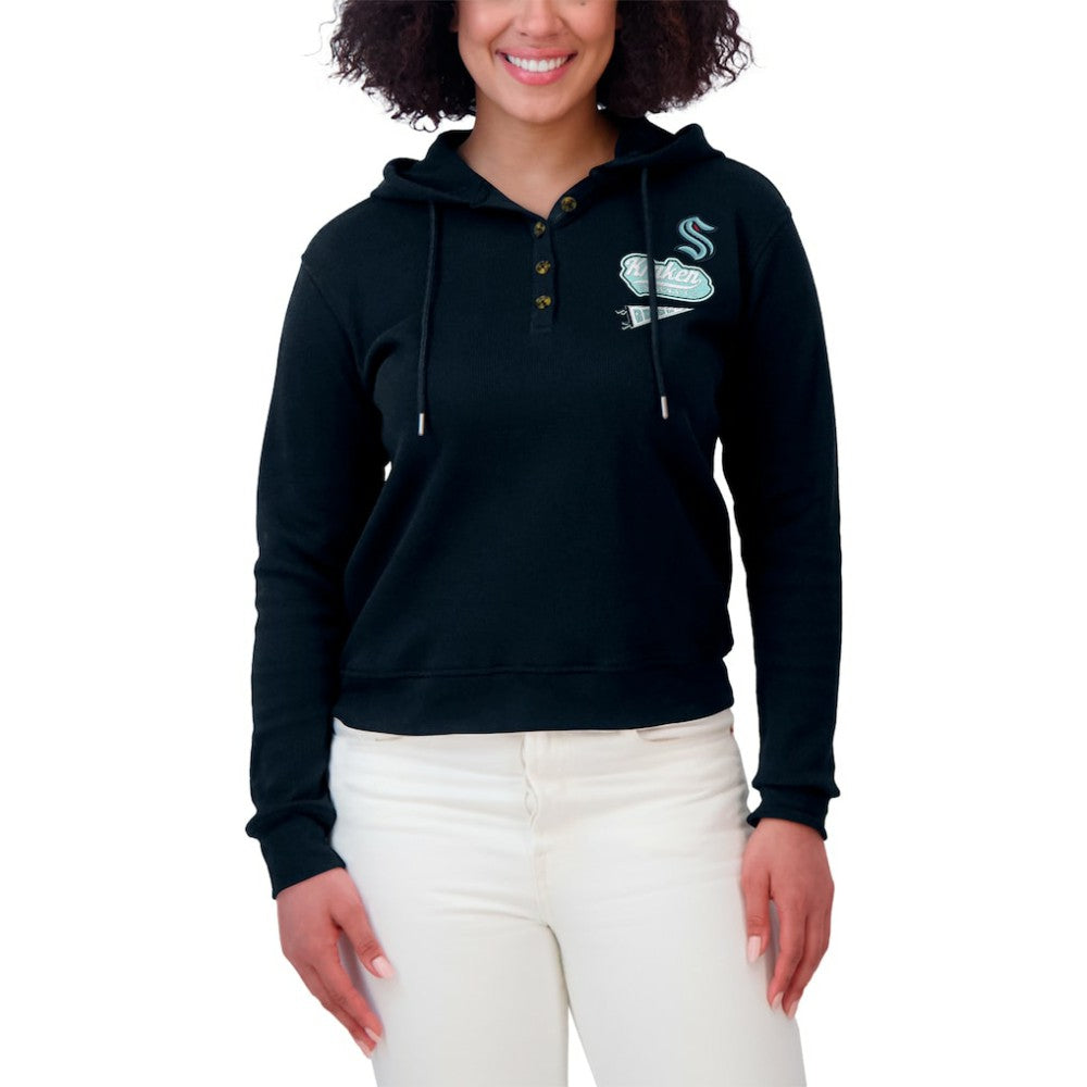 Seattle Kraken WEAR by Erin Andrews Women's Waffle-Knit Pullover Hoodie