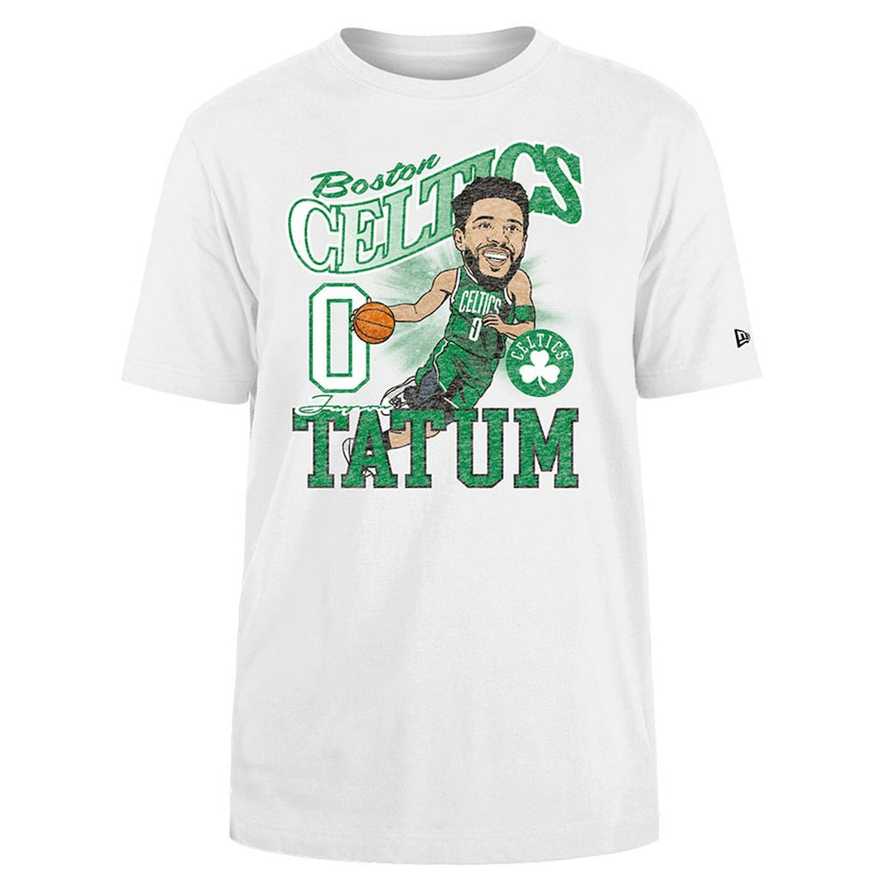 Jayson Tatum Boston Celtics Caricature Player T-Shirt - White | New Era discount