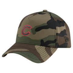 Chicago Cubs Woodland Team Pop 9FORTY A-Frame Adjustable Hat - Camo | New Era