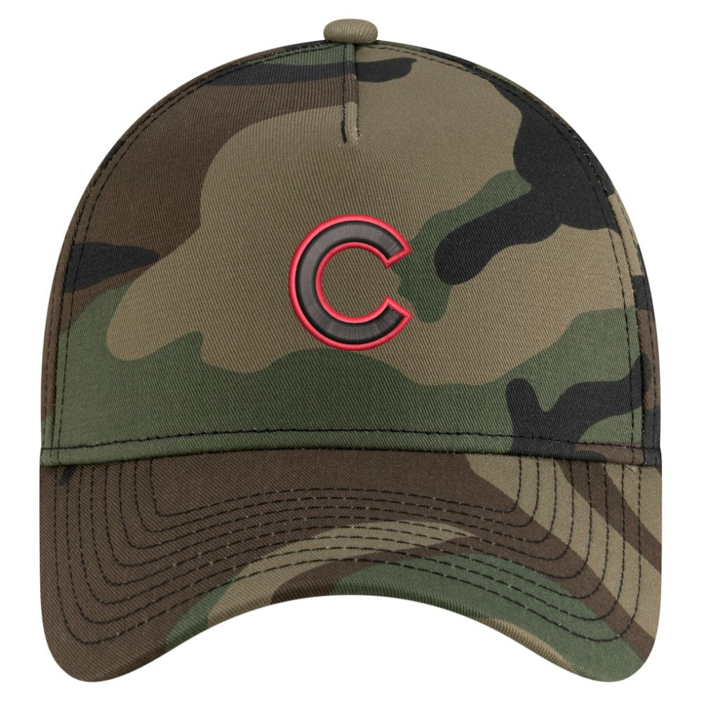 Chicago Cubs Woodland Team Pop 9FORTY A-Frame Adjustable Hat - Camo | New Era
