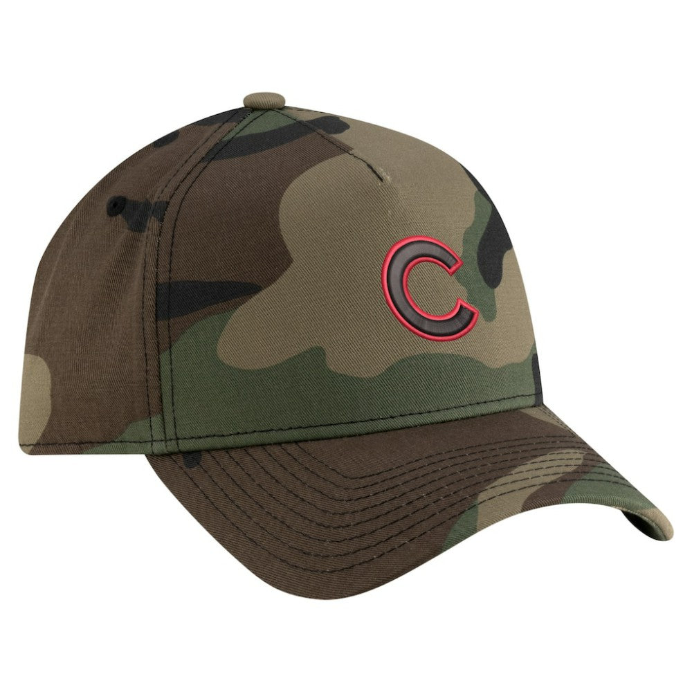 Chicago Cubs Woodland Team Pop 9FORTY A-Frame Adjustable Hat - Camo | New Era