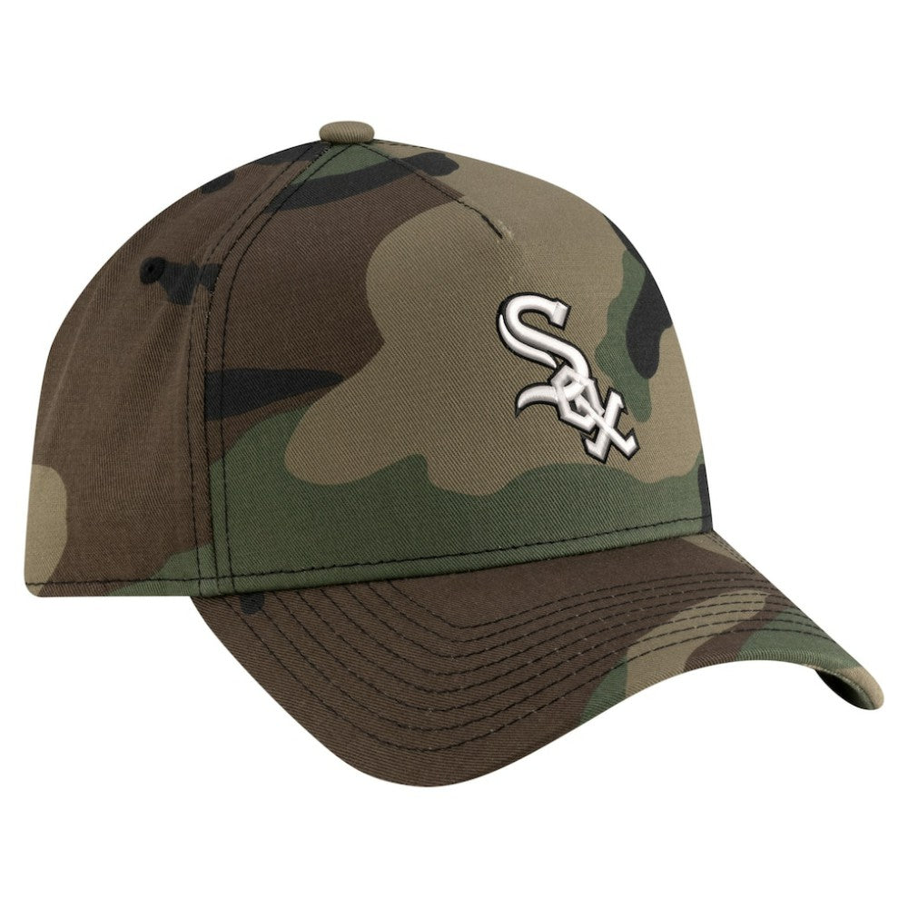 Chicago White Sox Woodland Team Pop 9FORTY A-Frame Adjustable Hat - Camo | New Era