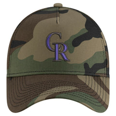 Colorado Rockies Woodland Team Pop 9FORTY A-Frame Adjustable Hat - Camo | New Era