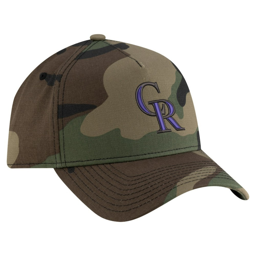Colorado Rockies Woodland Team Pop 9FORTY A-Frame Adjustable Hat - Camo | New Era