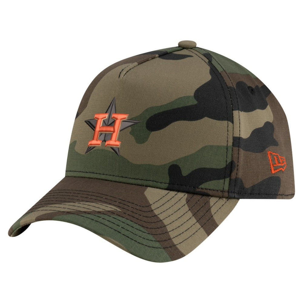 Houston Astros Woodland Team Pop 9FORTY A-Frame Adjustable Hat - Camo | New Era