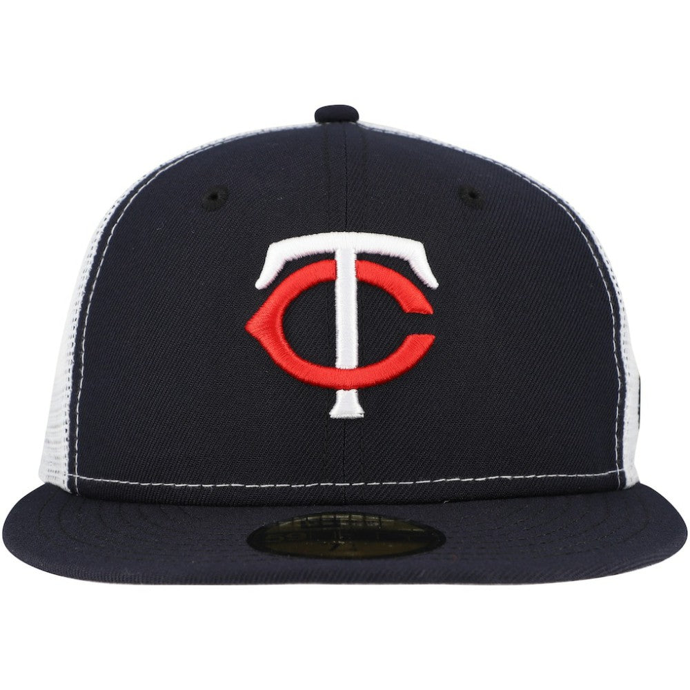 Minnesota Twins Team Color 59FIFTY Trucker Fitted Hat - Navy | New Era
