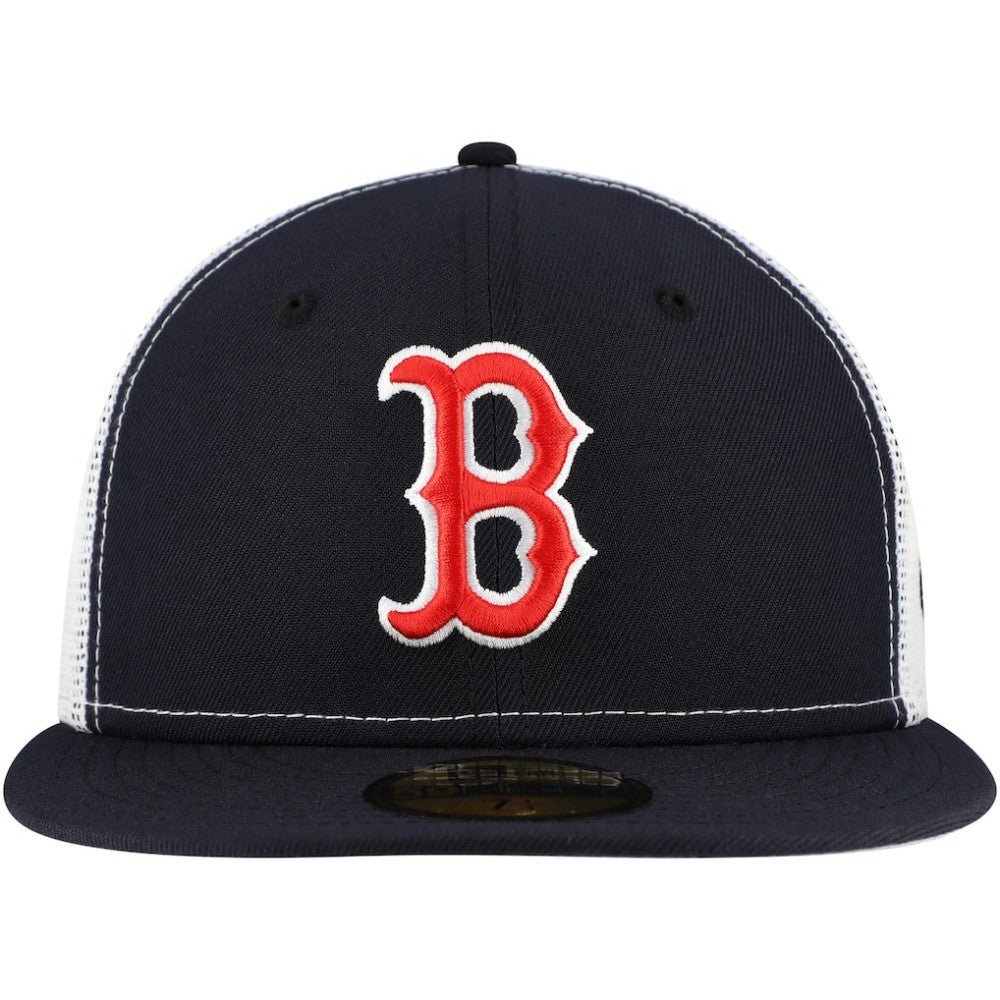 Boston Red Sox Team Color 59FIFTY Trucker Fitted Hat - Navy | New Era