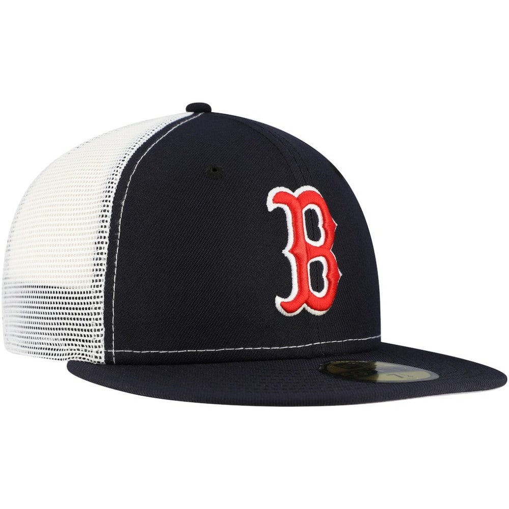 Boston Red Sox Team Color 59FIFTY Trucker Fitted Hat - Navy | New Era