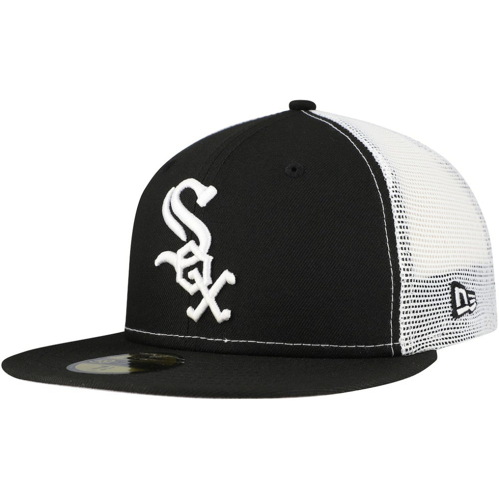 Chicago White Sox Team Color 59FIFTY Trucker Fitted Hat - Black | New Era