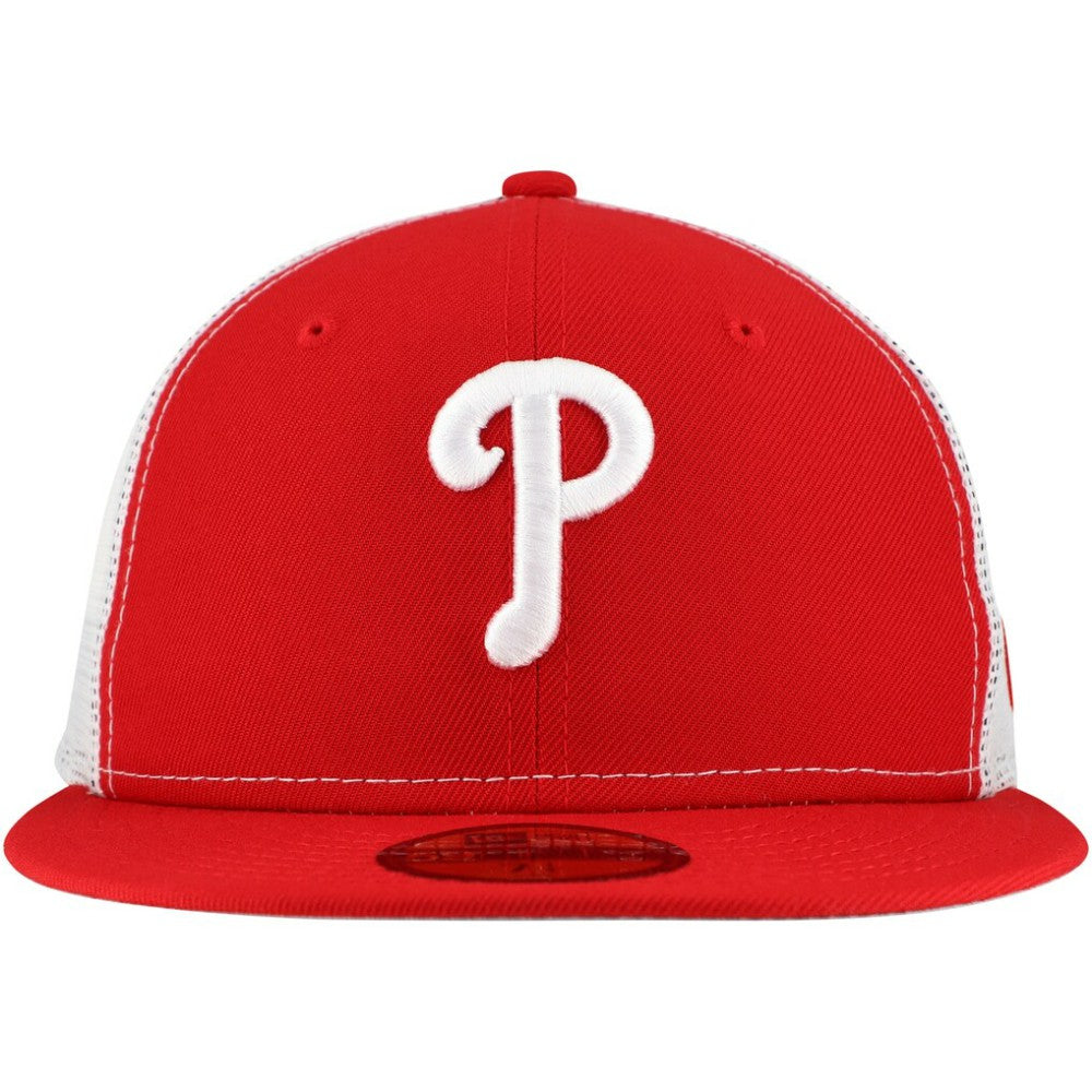Philadelphia Phillies Team Color 59FIFTY Trucker Fitted Hat - Red | New Era