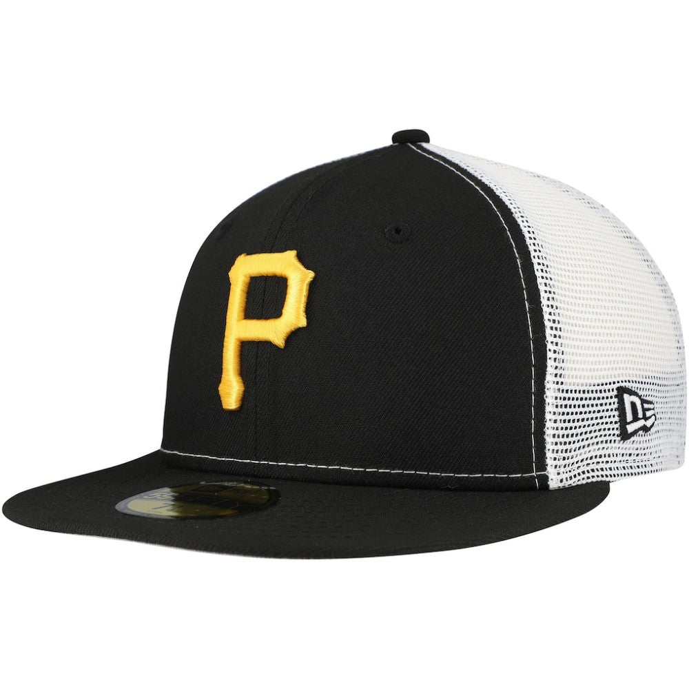 Pittsburgh Pirates Team Color 59FIFTY Trucker Fitted Hat - Black | New Era