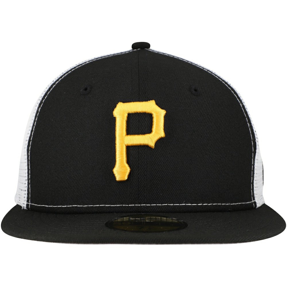 Pittsburgh Pirates Team Color 59FIFTY Trucker Fitted Hat - Black | New Era