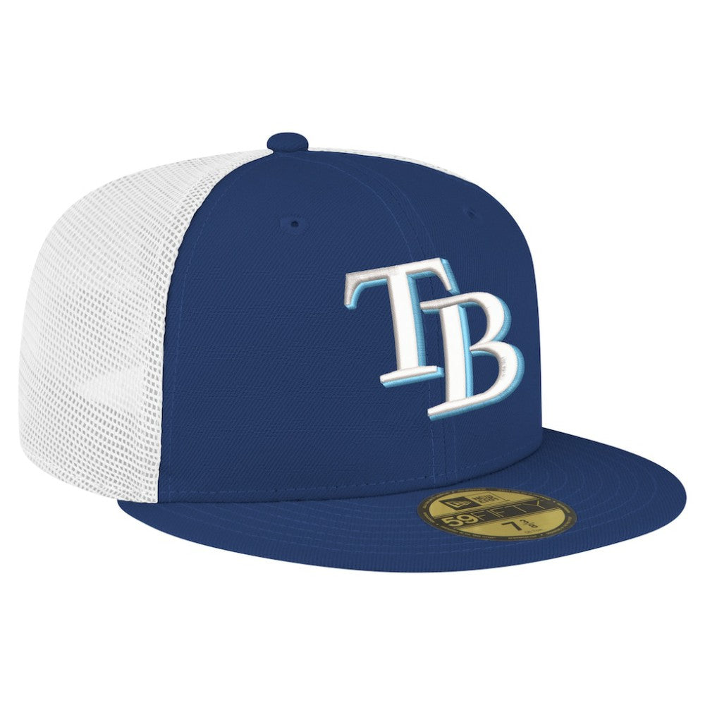 Tampa Bay Rays Team Color 59FIFTY Trucker Fitted Hat - Navy | New Era