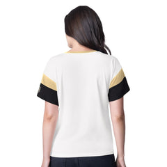 Vegas Golden Knights G-III 4Her by Carl Banks Women's Rink Oversized Rhinestone V-Neck T-Shirt