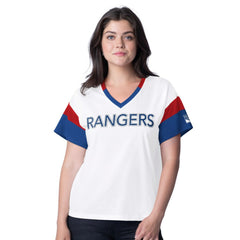 New York Rangers G-III 4Her by Carl Banks Women's Rink Oversized Rhinestone V-Neck T-Shirt