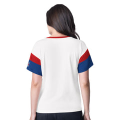 New York Rangers G-III 4Her by Carl Banks Women's Rink Oversized Rhinestone V-Neck T-Shirt