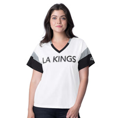 Los Angeles Kings G-III 4Her by Carl Banks Women's Rink Oversized Rhinestone V-Neck T-Shirt