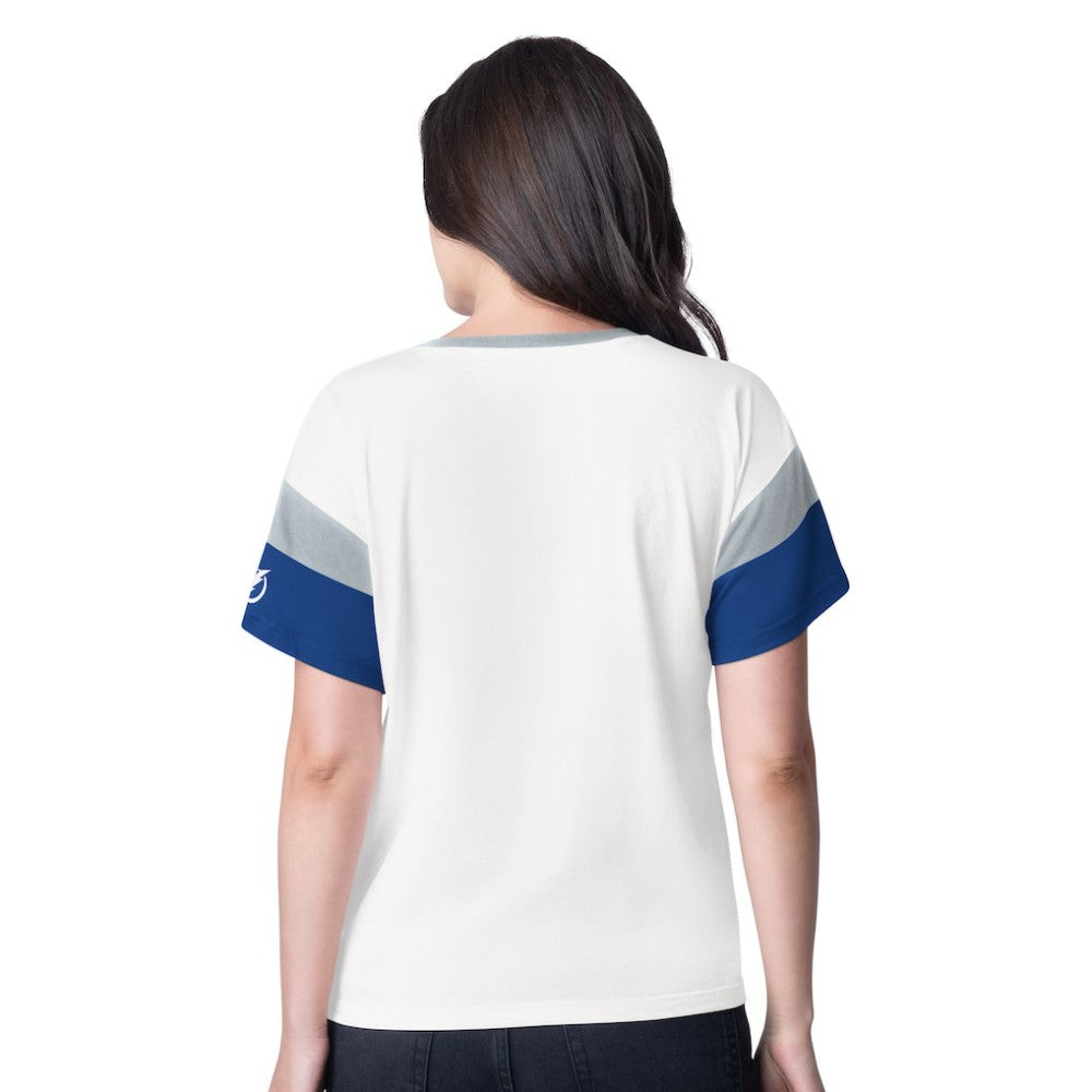 Tampa Bay Lightning G-III 4Her by Carl Banks Women's Rink Oversized Rhinestone V-Neck T-Shirt