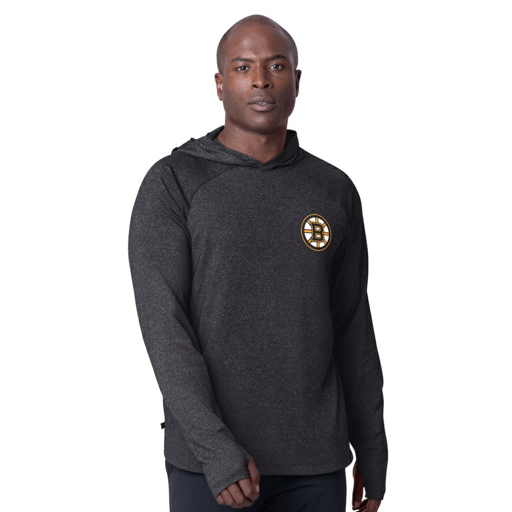 Boston Bruins MSX by Michael Strahan Fast Track Raglan Long Sleeve Hoodie T-Shirt