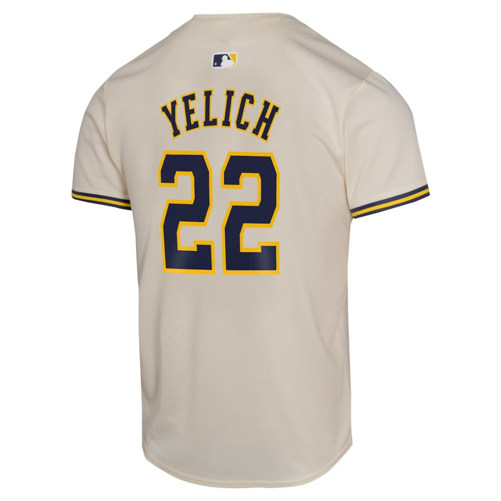 Christian Yelich Milwaukee Brewers Youth Home Game Player Jersey - Cream | Nike